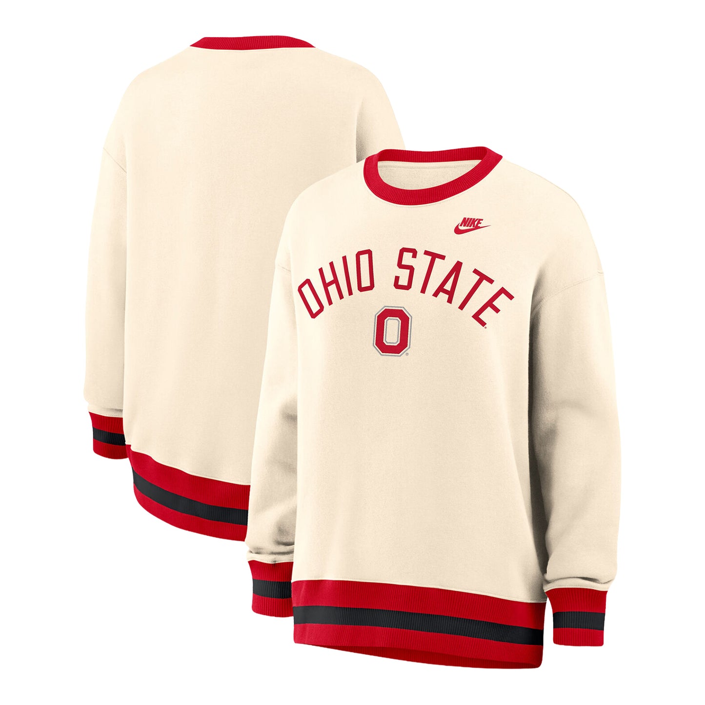 Ladies Ohio State Buckeyes Nike Legacy Oversized Crewneck - Full VIew