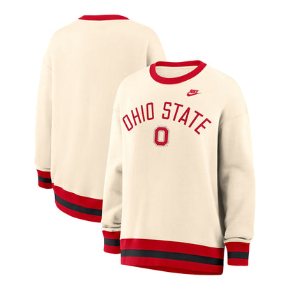 Ladies Ohio State Buckeyes Nike Legacy Oversized Crewneck - Full VIew