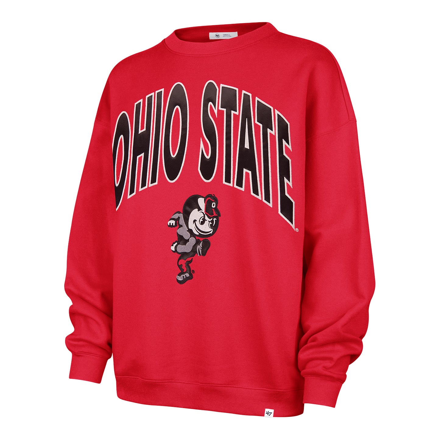 Ladies Ohio State Buckeyes 47 Brand Oversized Brutus Crewneck - Front