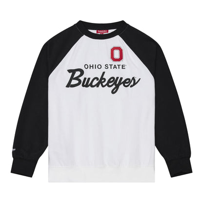 Ladies Ohio State Buckeyes M&N Head Coach Raglan Sweatshirt - Front