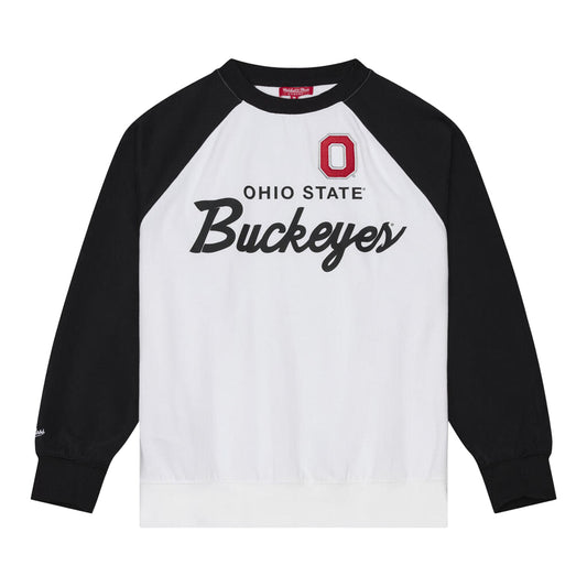 Ladies Ohio State Buckeyes M&N Head Coach Raglan Sweatshirt - Front