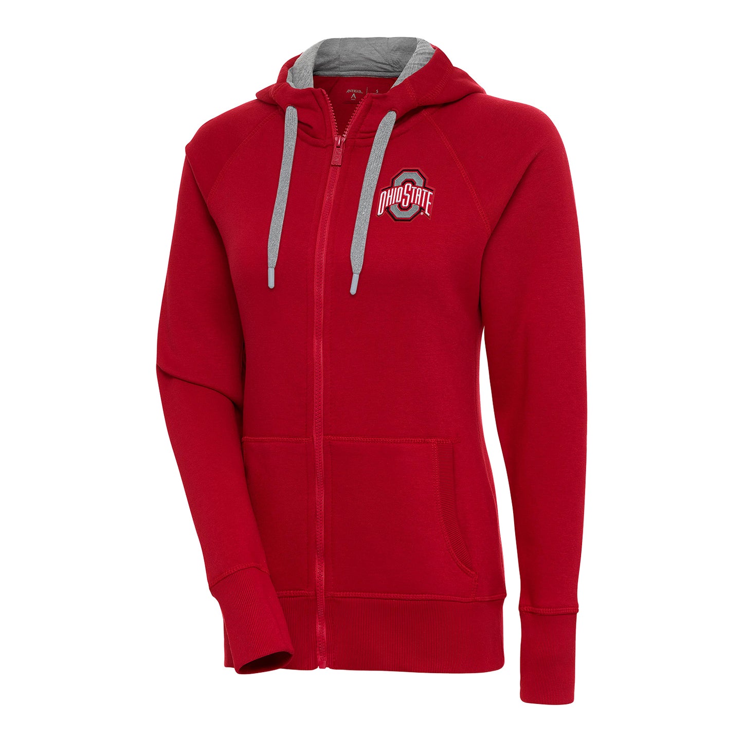 Ladies Ohio State Buckeyes Victory Full Zip Scarlet Sweatshirt - Front View