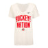 Ladies Ohio State Short Sleeve Buckeye Nation T-Shirt - In White - Front View