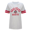 Ladies Ohio State Buckeyes Super Fan Sueded Stripe T-Shirt