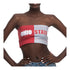 Ladies Ohio State Buckeyes Strapless Colorblock Crop T-Shirt - In Scarlet And Gray - Alternate Front View