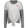 Ladies Ohio State Buckeyes Scrimmage Long Sleeve T-Shirt - In Gray - Front View