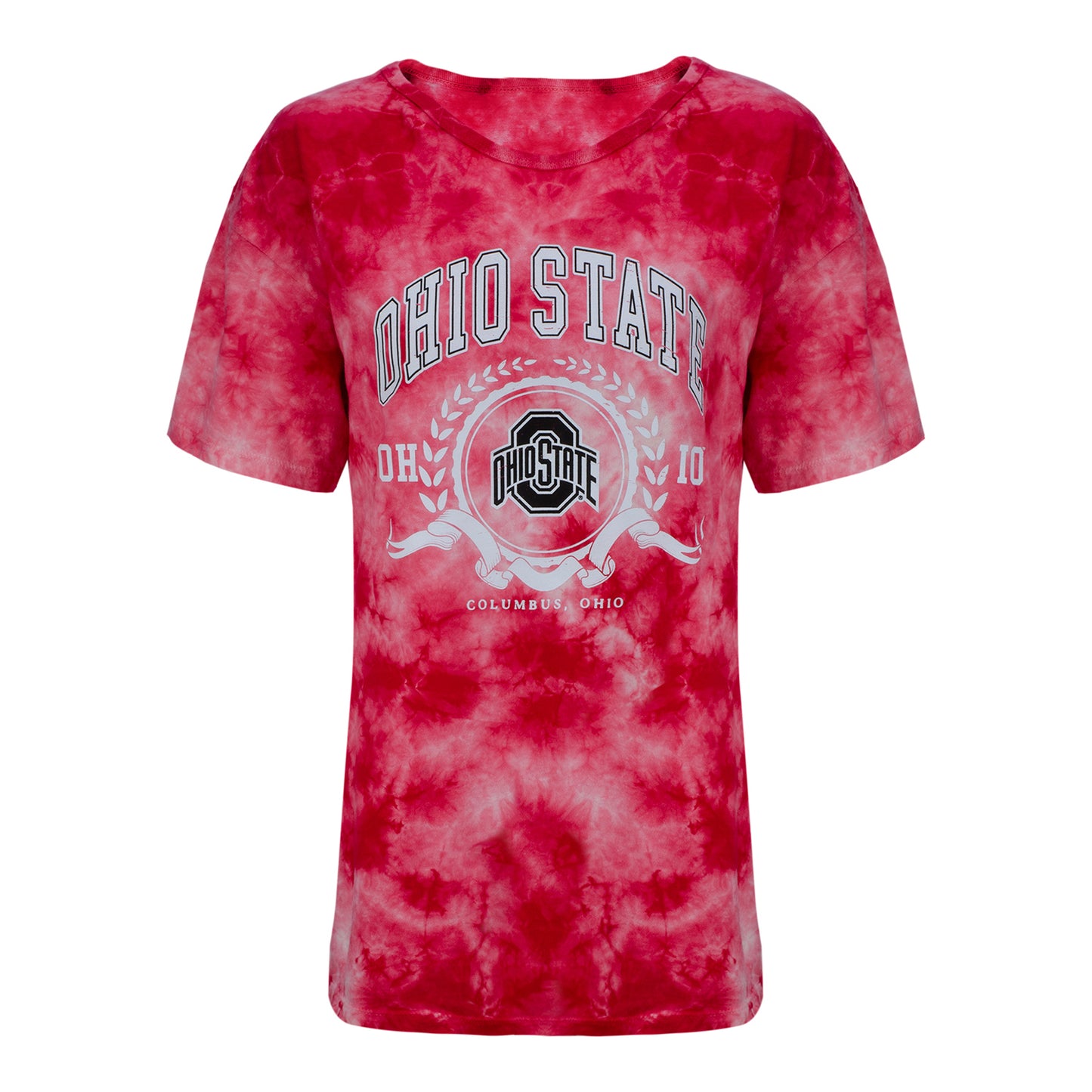 Ladies Ohio State Buckeyes Oversized Cloud Short Sleeve - In Scarlet - Front View