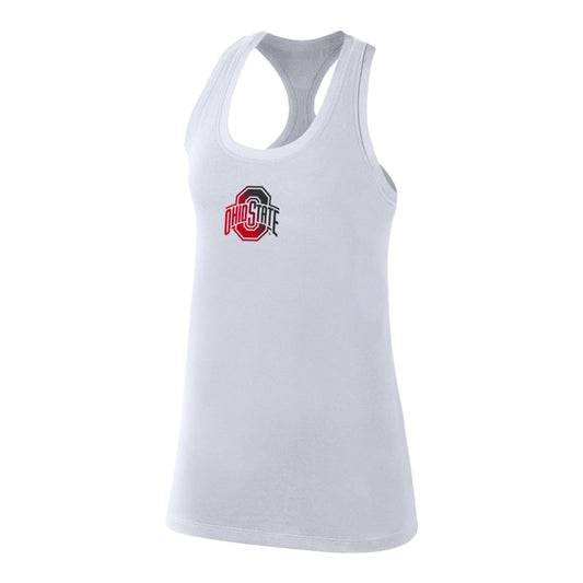 Ladies Ohio State Buckeyes Nike Racerback Tank - In White - Front View