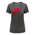 Ladies Ohio State Buckeyes Nike DriFit Script Ohio T-Shirt - In Gray - Front View