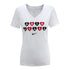Ladies Ohio State Buckeyes Nike V-Neck Hearts Short Sleeve - In White - Front View