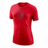 Ladies Ohio State Buckeyes Nike DriFit Circle Logo Scarlet T-Shirt - In Scarlet - Front View