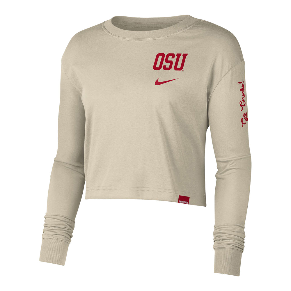 Nike Men's Ohio State Buckeyes Black Cotton Varsity Game Long Sleeve  T-Shirt