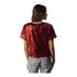 Ladies Cropped Sequin Scarlet T-Shirt - In Scarlet - Back View