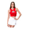 Ladies Ohio State Buckeyes Ribbed Tailgate Scarlet Tank - In Scarlet - Front View