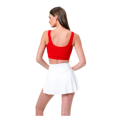 Ladies Ohio State Buckeyes Ribbed Scarlet Sports Bra - In Scarlet - Back View