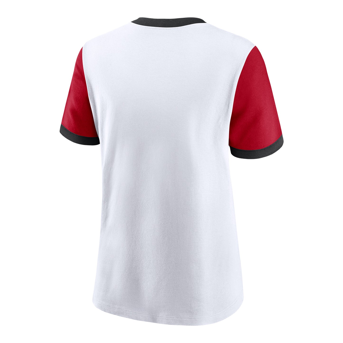 Ladies Ohio State Buckeyes Nike Retro Ringer White/Scarlet T-Shirt - Back View