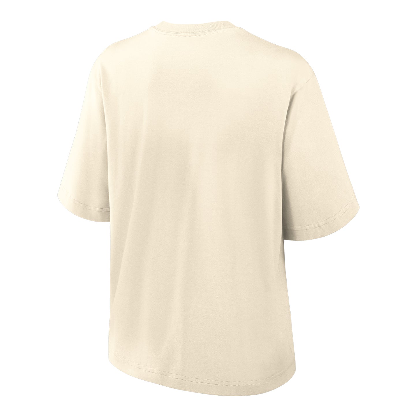 Ladies Ohio State Buckeyes Nike Legacy Boxy T-Shirt In Cream - Back View