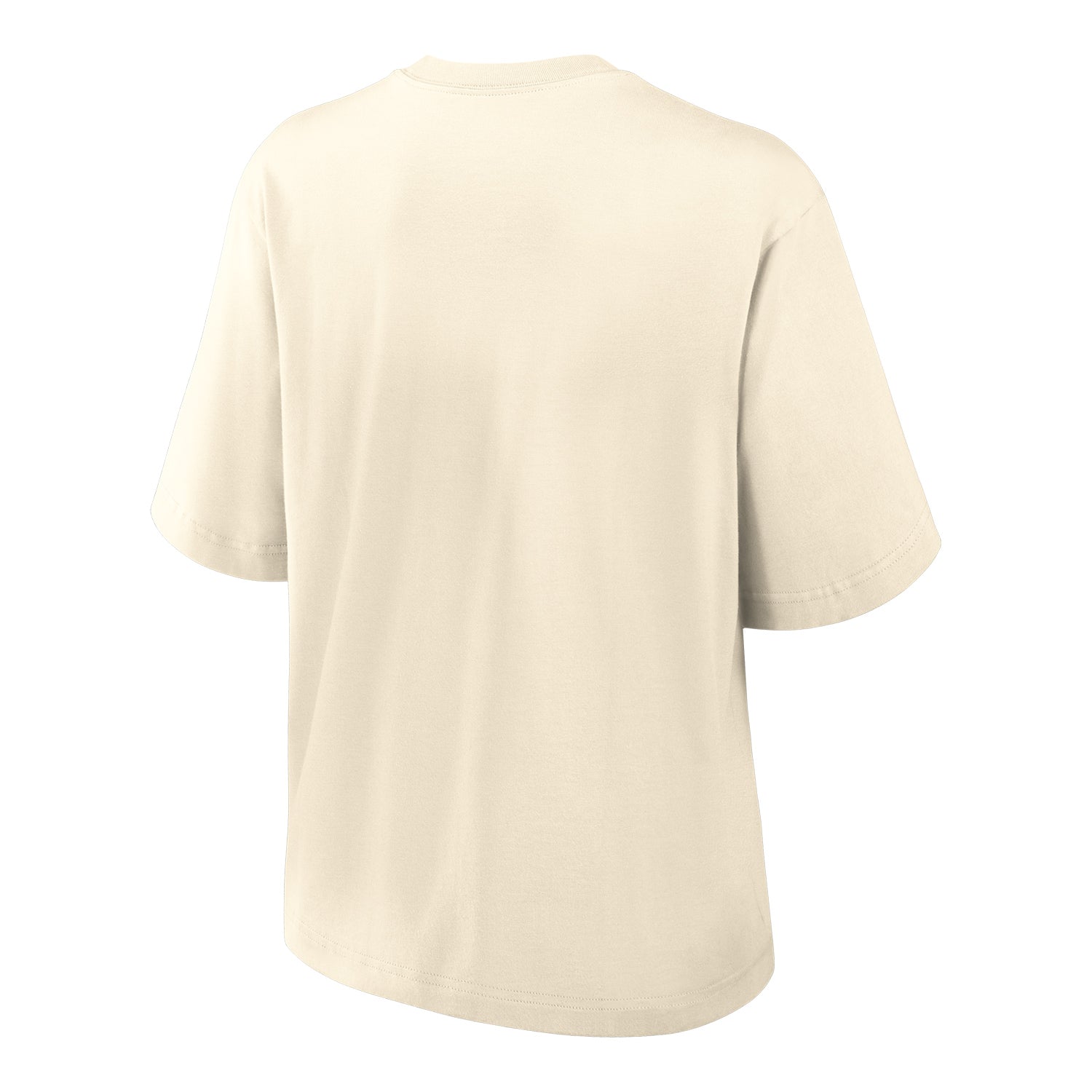 Ladies Ohio State Buckeyes Nike Legacy Boxy T-Shirt In Cream - Back View