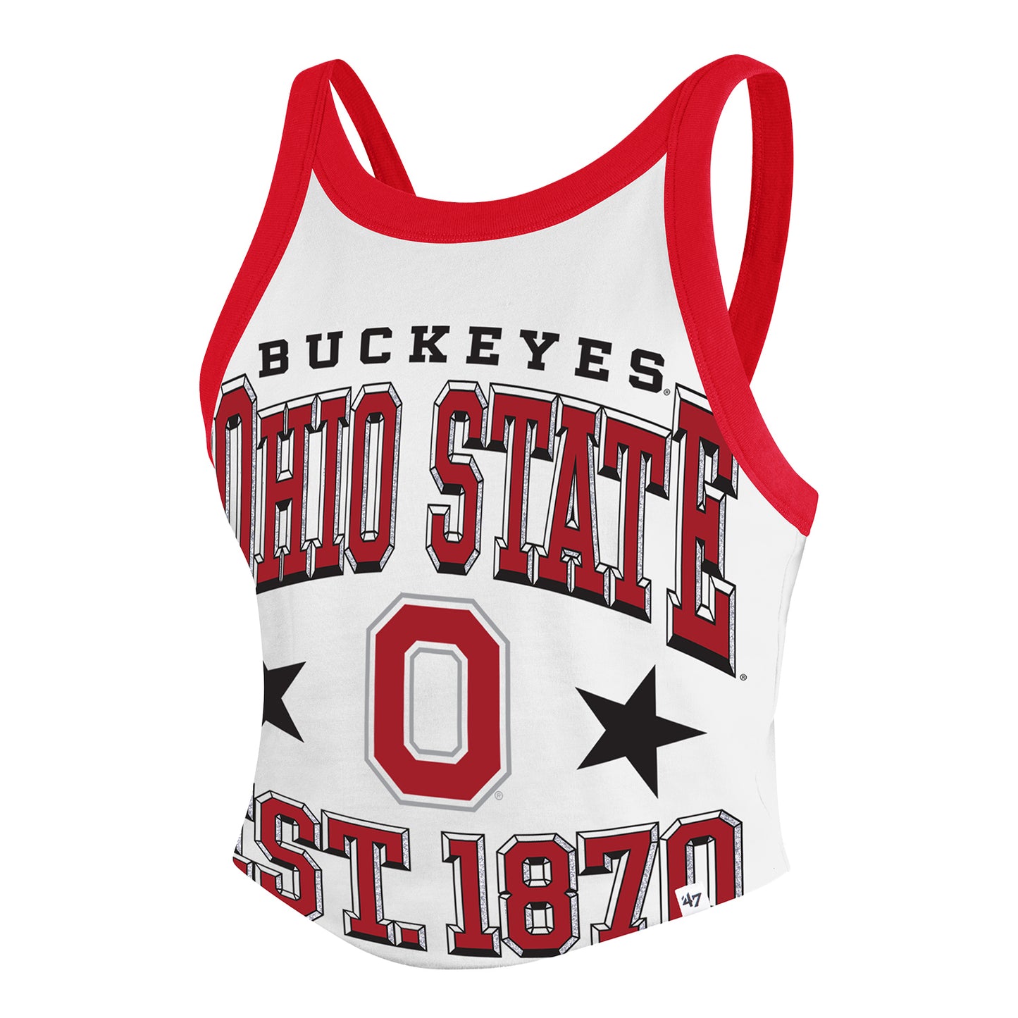Ladies Ohio State Buckeyes 47 Brand Energize Star Tank Top In White - Front View