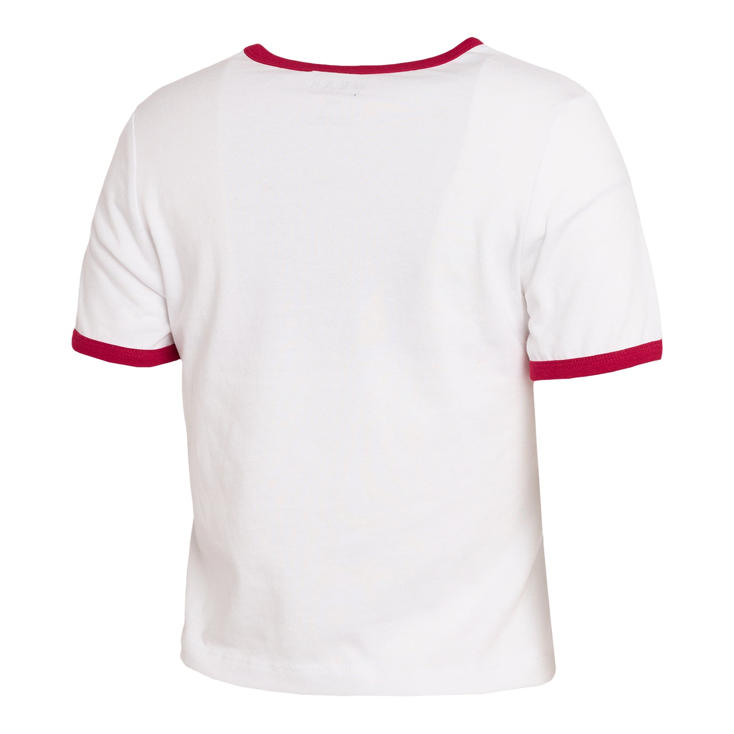 Ladies Ohio State Buckeyes WEAR Ringer Cropped T-Shirt In White - Back View