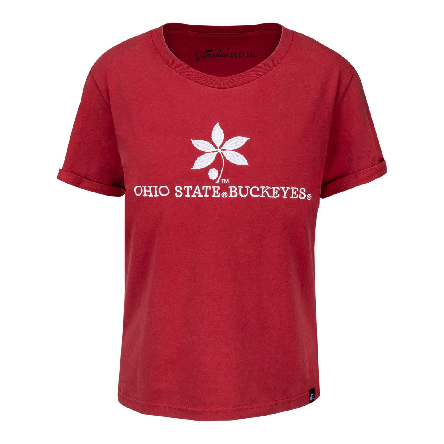 Ladies Ohio State Buckeyes Carleton T-Shirt In Red - Front View