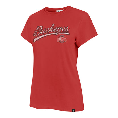 Ladies Ohio State Buckeyes 47 Brand Believer T-Shirt In Red - Front View