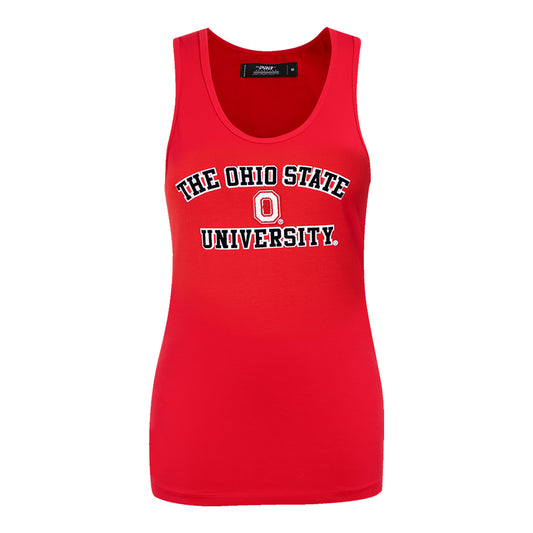 Ladies Ohio State Buckeyes Pro Standard Block O Tank Top In Scarlet - Front View