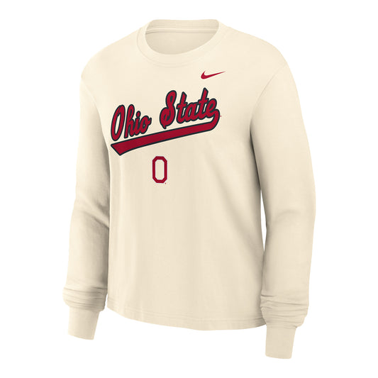 Women's Ohio State Buckeyes Nike Script Long Sleeve - Front