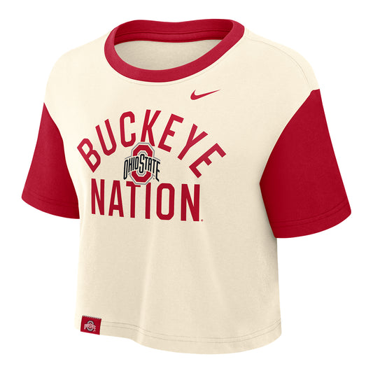 Women's Ohio State Buckeyes Nike Colorblocked Tee - Front