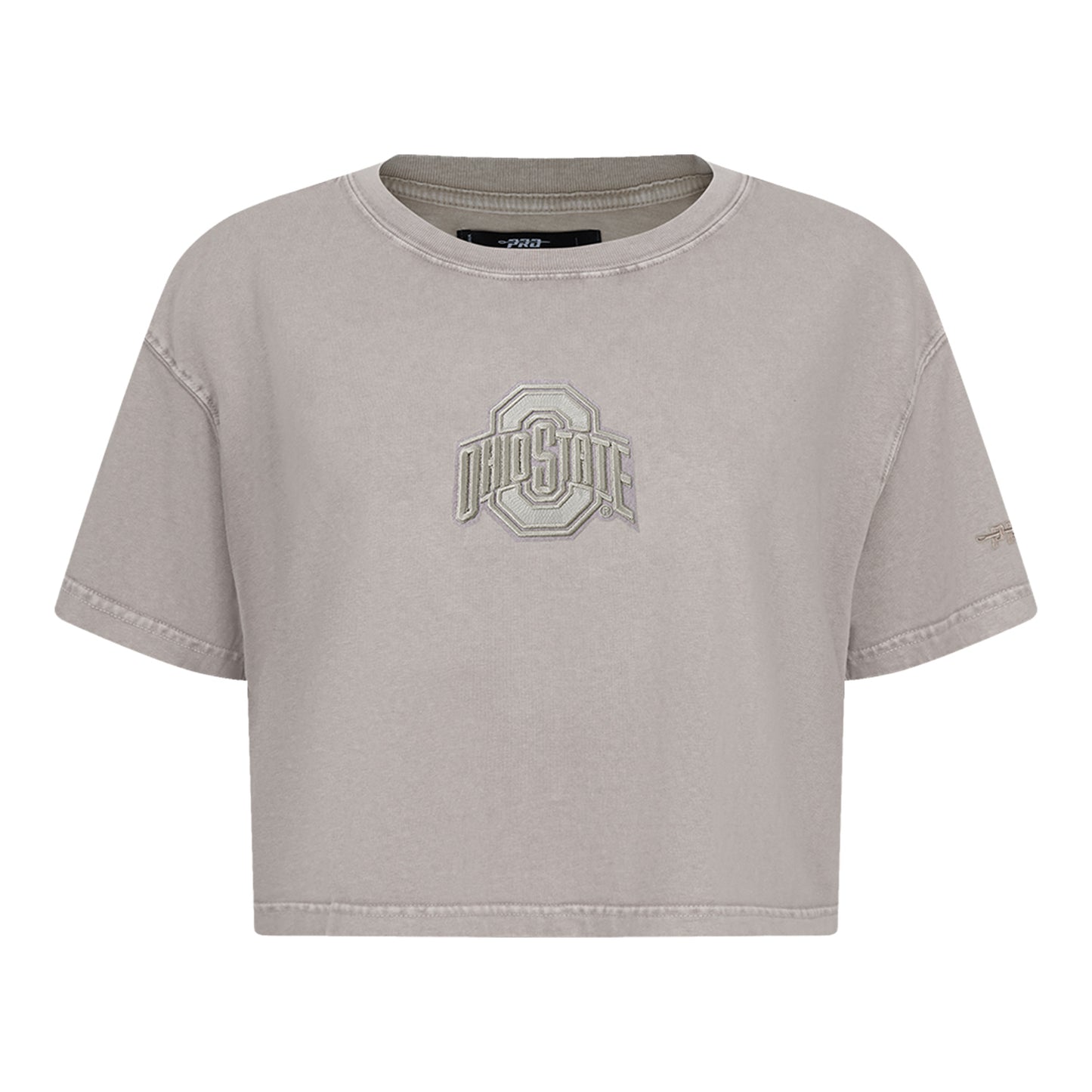 Ladies Ohio State Buckeyes Prostandard Washed T-Shirt In Gray - Front View