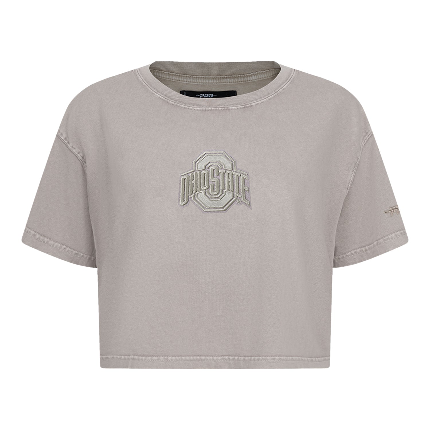 Ladies Ohio State Buckeyes Prostandard Washed T-Shirt In Gray - Front View