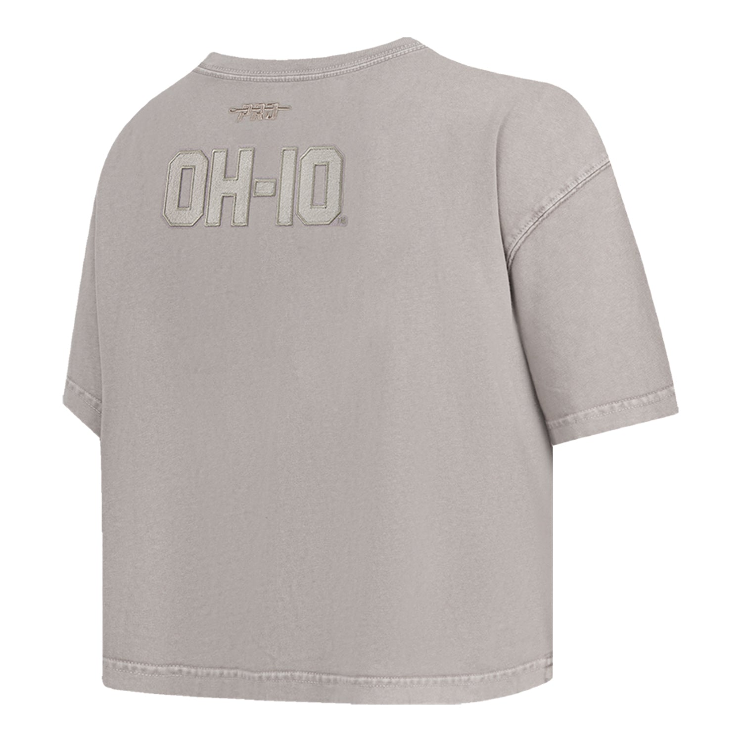 Ladies Ohio State Buckeyes Prostandard Washed T-Shirt In Gray - Back Side View