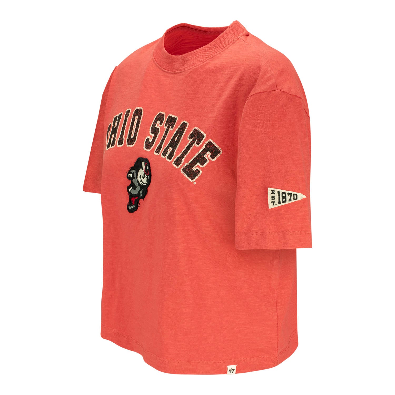 Ladies Ohio State Buckeyes 47 Brand Heavy Slub T-Shirt - Left