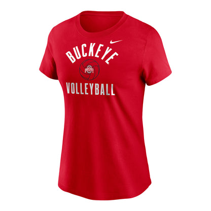 Ohio State Buckeyes Nike Ladies Volleyball Scarlet T-Shirt - Front View