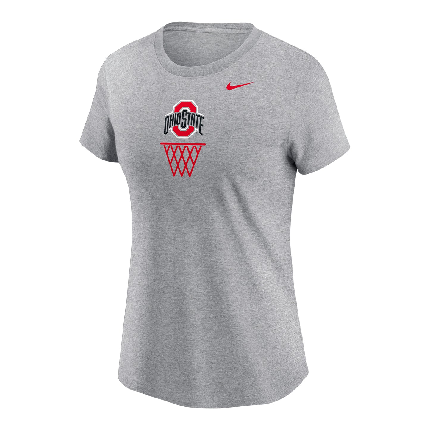 Ladies Ohio State Buckeyes Nike Offensive Rebound Basketball Gray T-Shirt - Front View