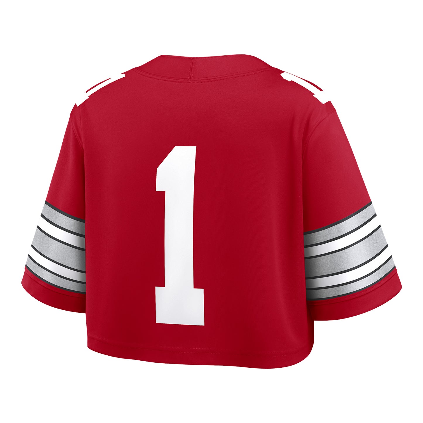 Ohio State Buckeyes Nike Ladies Cropped #1 Football Scarlet Jersey - Back