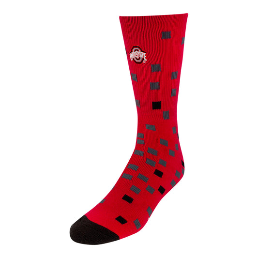 Ohio State Buckeyes Digi Crew Socks - In Scarlet - Front View