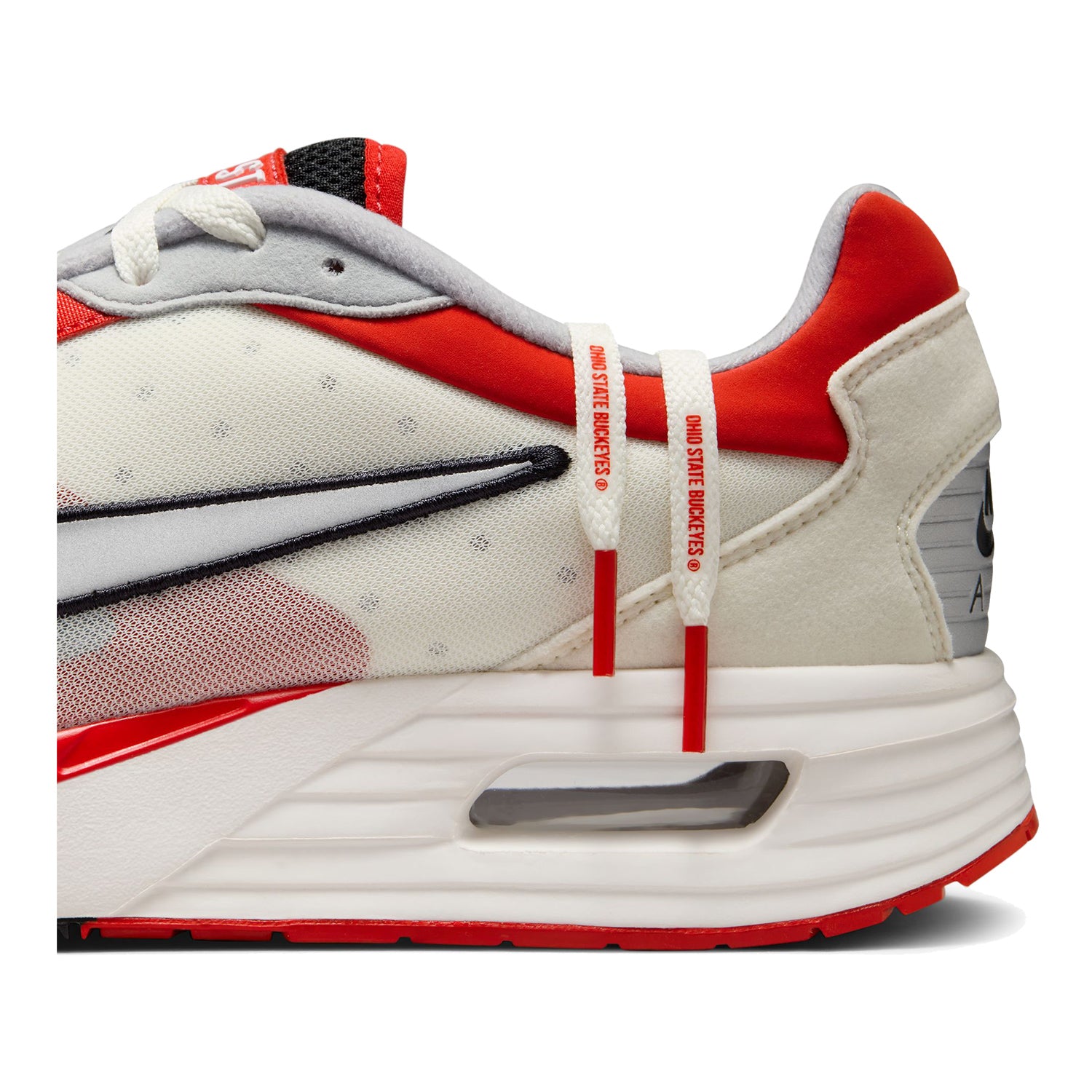 Ohio State Buckeyes Nike 24 Air Max Solo Shoes - Detail Lace View