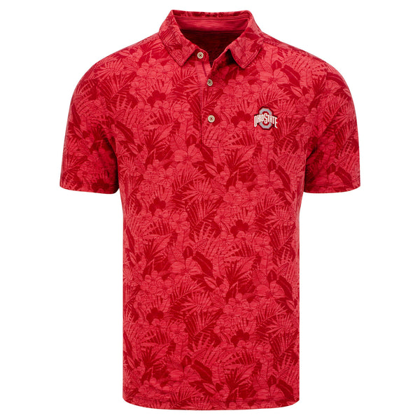 Ohio State Buckeyes Palmetto Paradise Polo - In Scarlet - Front View