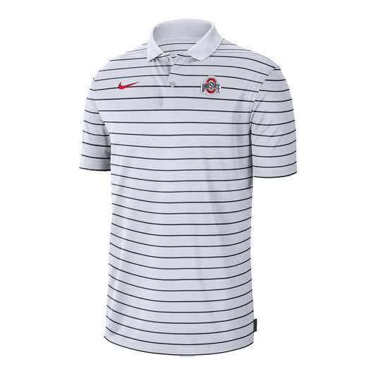 Ohio State Buckeyes Nike Dri-Fit Victory White Polo - In White - Front View