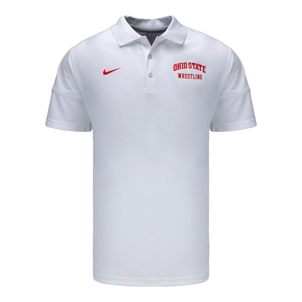 Ohio State Buckeyes Nike Victory Fundy Wrestling White Polo - In White - Front View