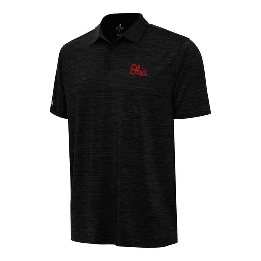 Ohio State Buckeyes Layout Script Black Polo - Front View