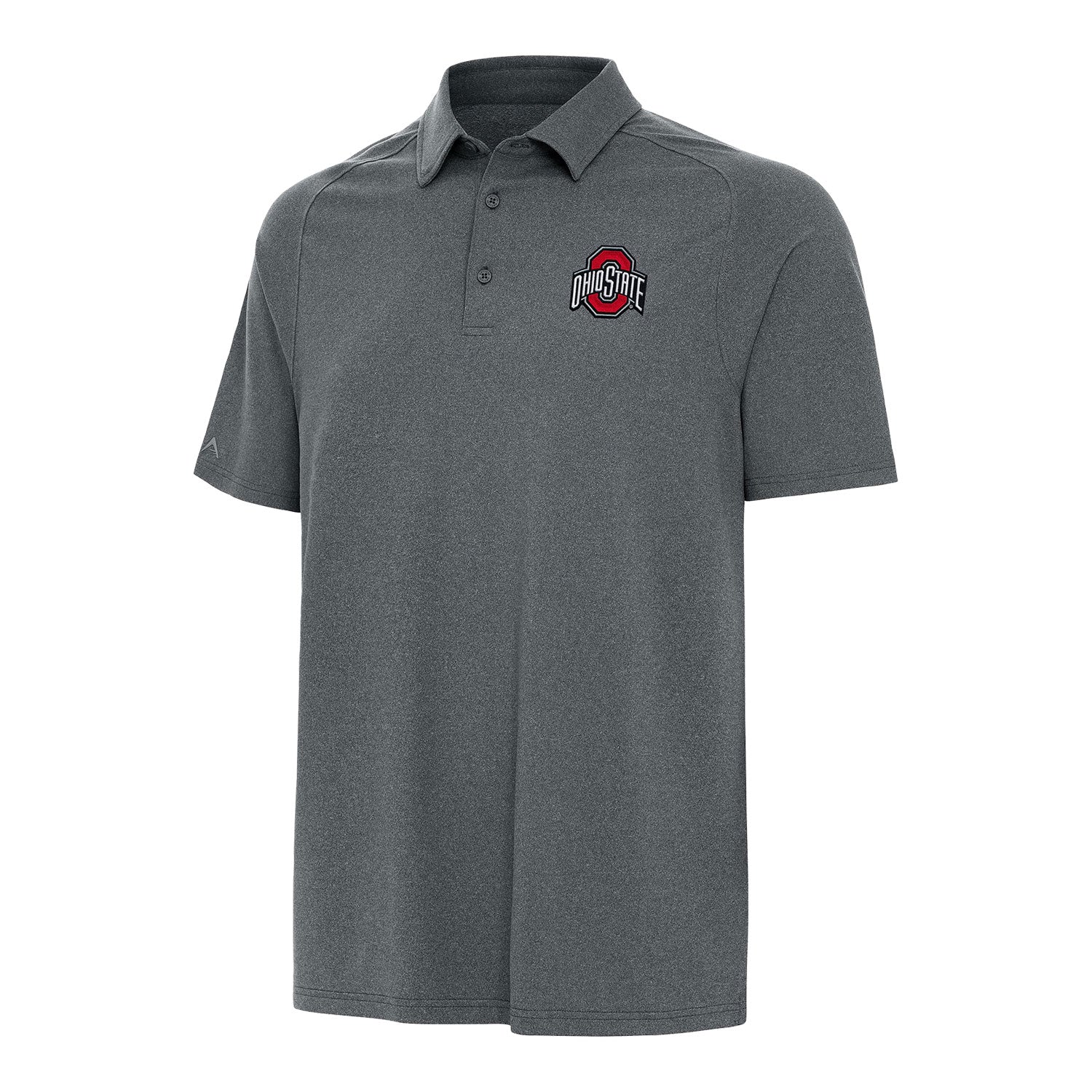 Ohio State Buckeyes Logo Set Gray Polo - Front View