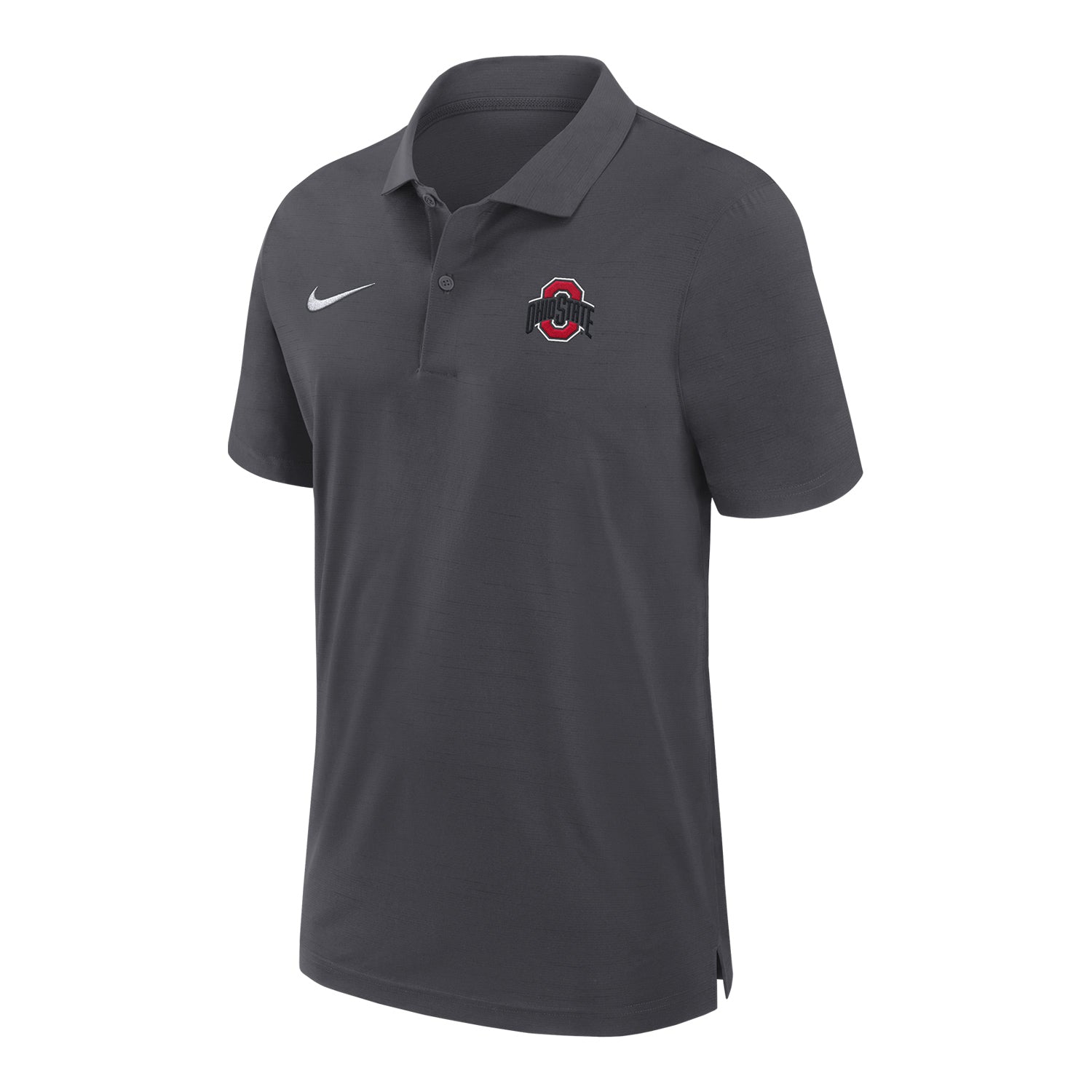 Ohio State Buckeyes Nike Dri-FIT Sideline Woven Gray Polo - Front View