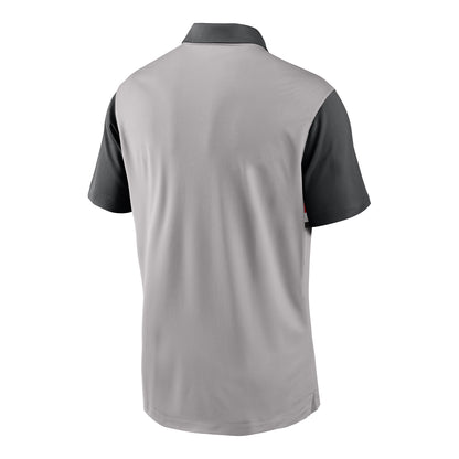 Ohio State Buckeyes Nike Vapor Primary Logo Polo In Grey - Back View