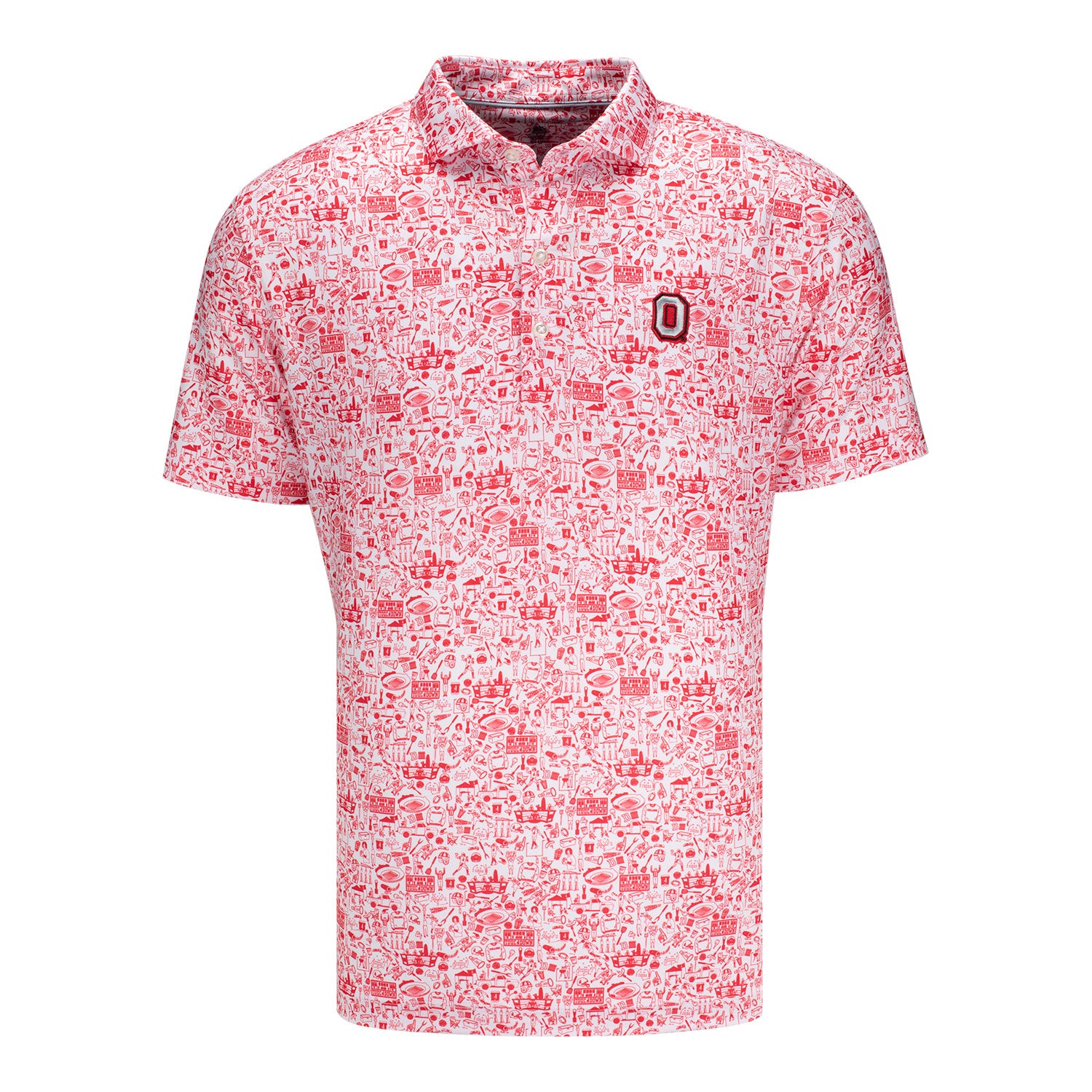 Ohio State Buckeyes Johnnie-O Block O Tailgater Polo - Front