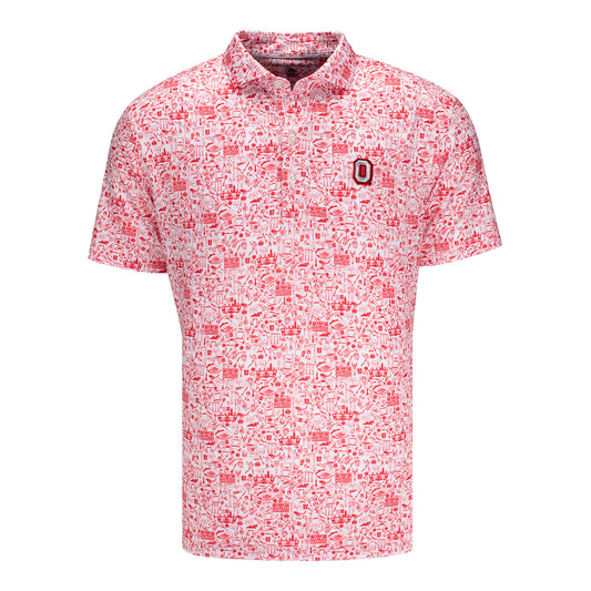 Ohio State Buckeyes Johnnie-O Block O Tailgater Polo - Front