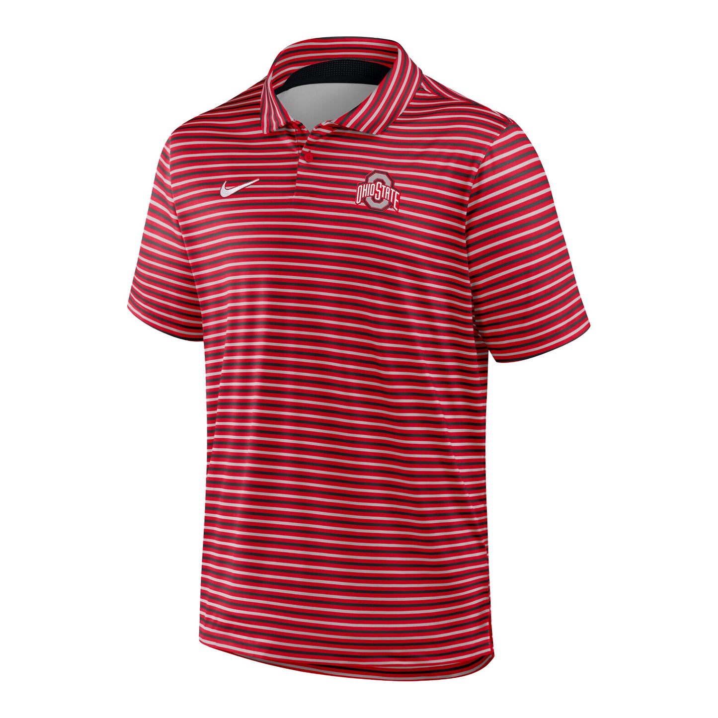 Ohio State Buckeyes Nike Dri-Fit Tour Stripe Polo - Front View
