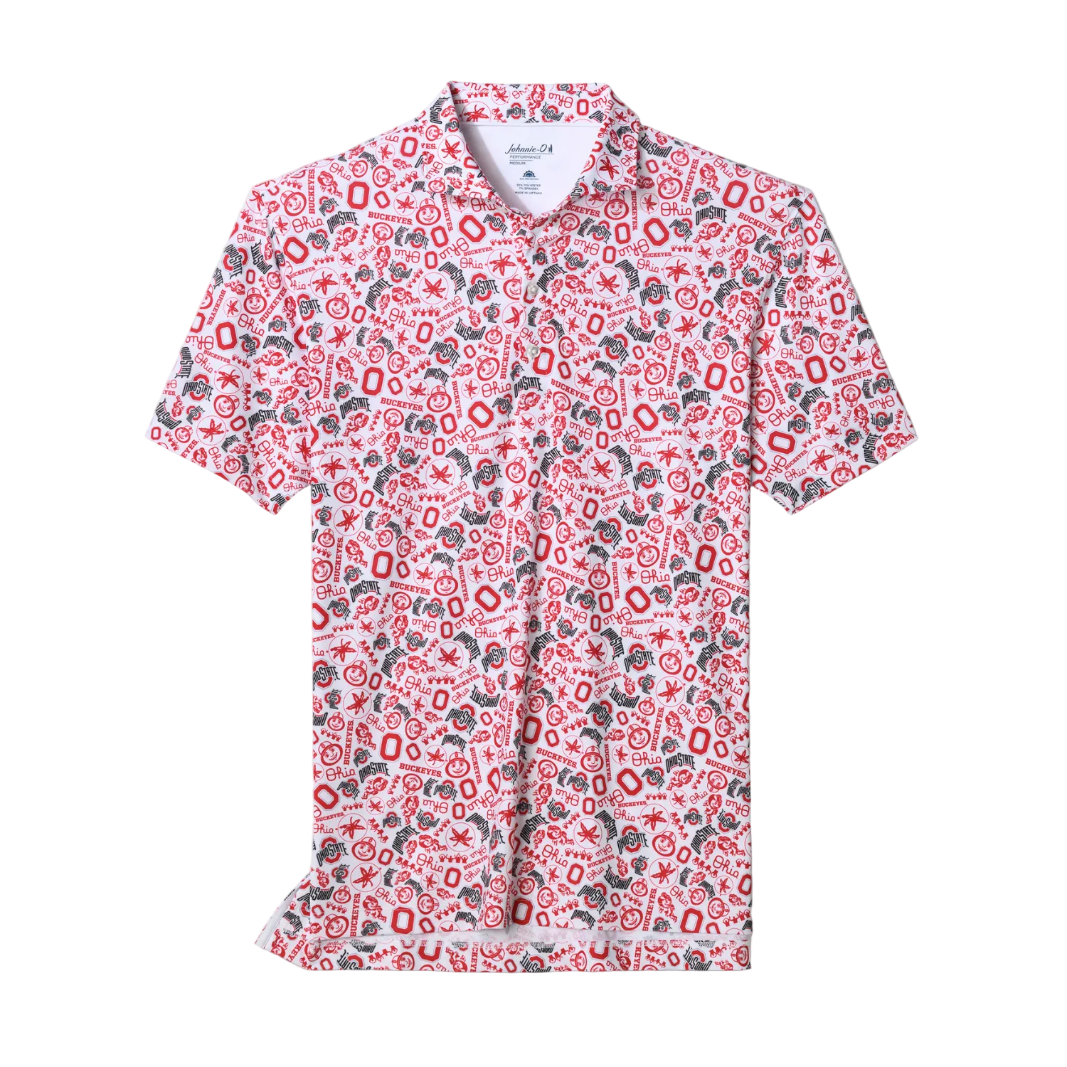 Ohio State Buckeyes Johnnie-O Galvin Print Polo - front