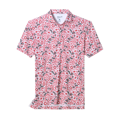 Ohio State Buckeyes Johnnie-O Galvin Print Polo - front